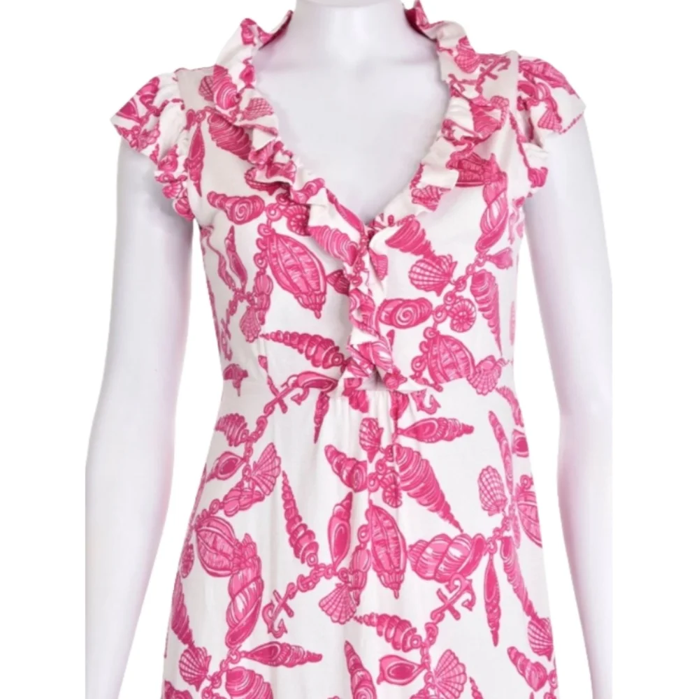 Lilly Pulitzer Clare Dress Silk Jersey Hotty Pink Fallin In Love A Little XS NWT - Picture 5 of 12